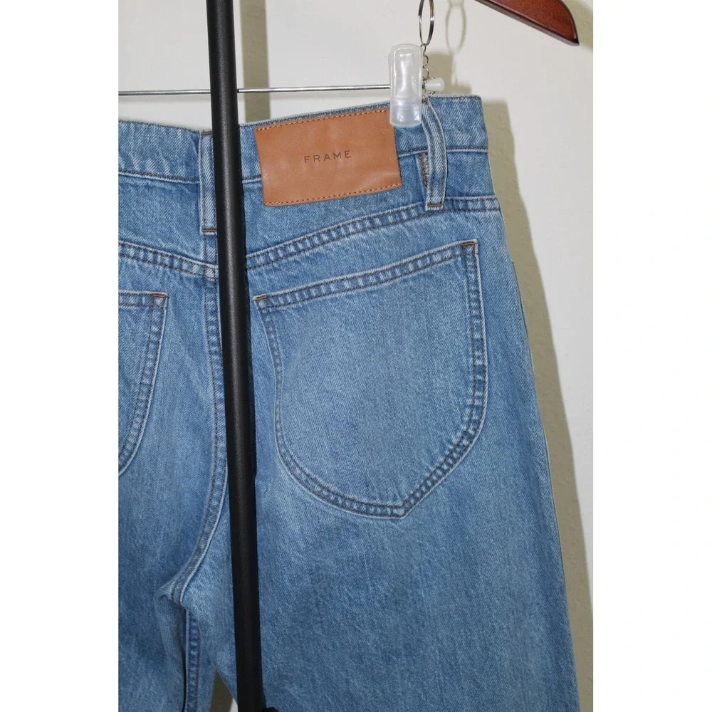 FRAME Le Italien Straight Leg Jeans High Rise Medium Wash Blue Size 25 Italy